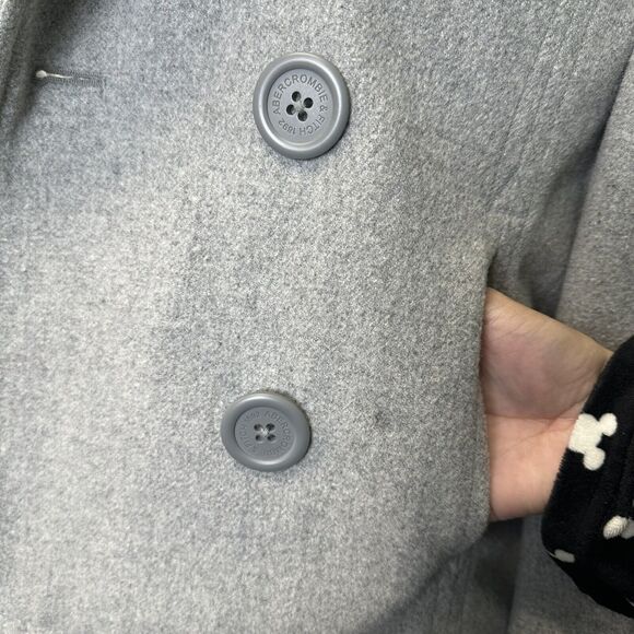 ABERCROMBIE & FITCH Authentic East Coast Vintage Wool Pea Coat Gray Small Vtg. - Picture 3 of 10